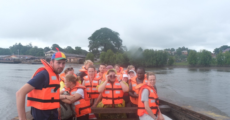 Met de groep op de boot