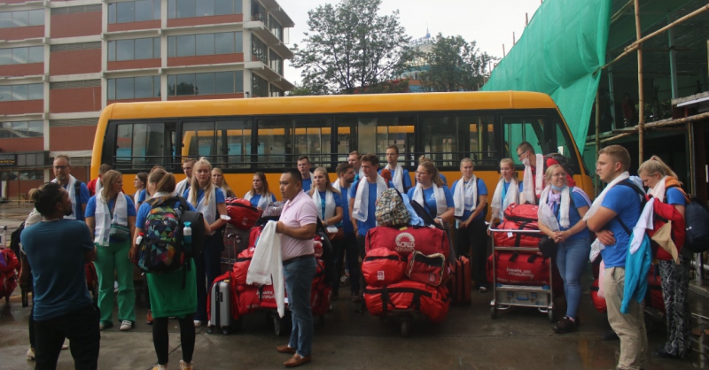 Aankomst bij Kathmandu Airport