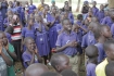 Pupils of the school welcoming visitors